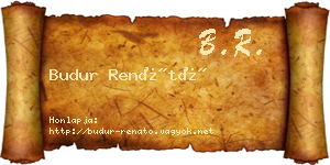 Budur Renátó névjegykártya